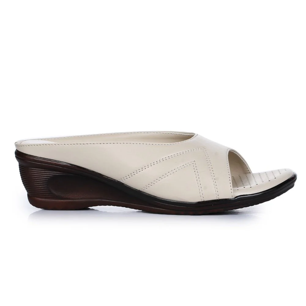 Senorita Casual Beige Wedge Heels For Women LAF-911 By Liberty - Image 2
