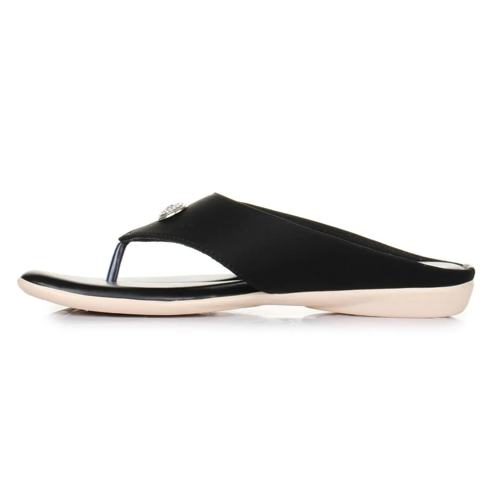 Senorita Casual (Black) Slippers For Women MK-08 By Liberty - Image 3