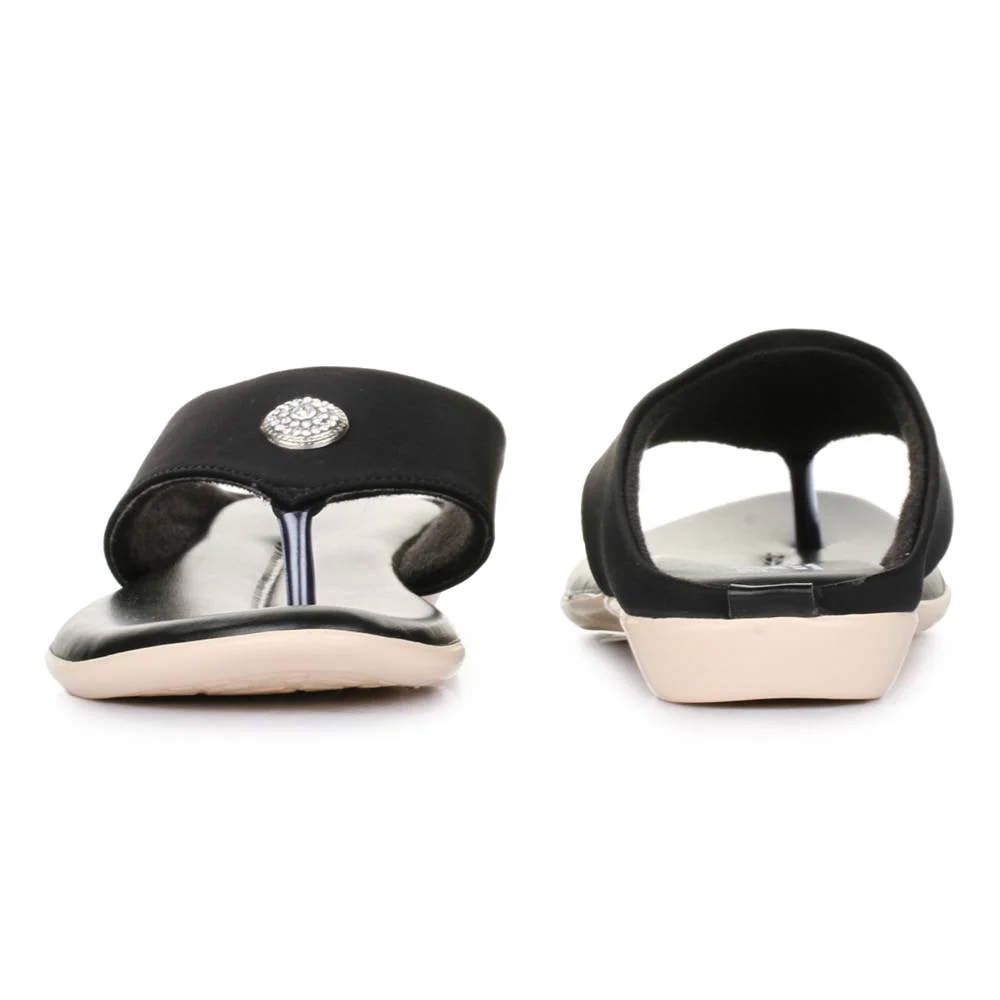 Senorita Casual (Black) Slippers For Women MK-08 By Liberty - Image 5