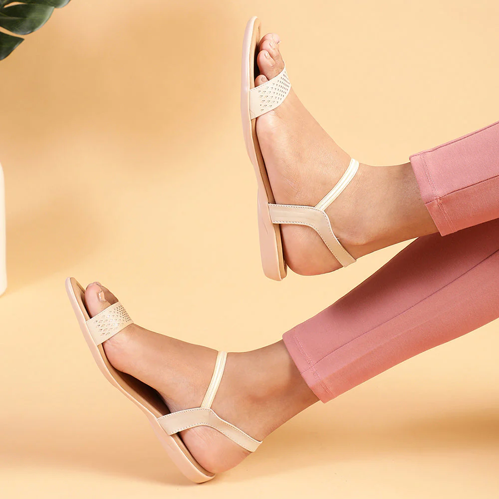 Senorita Casual (Cream) Sandals For Women MK-82 By Liberty - Image 2