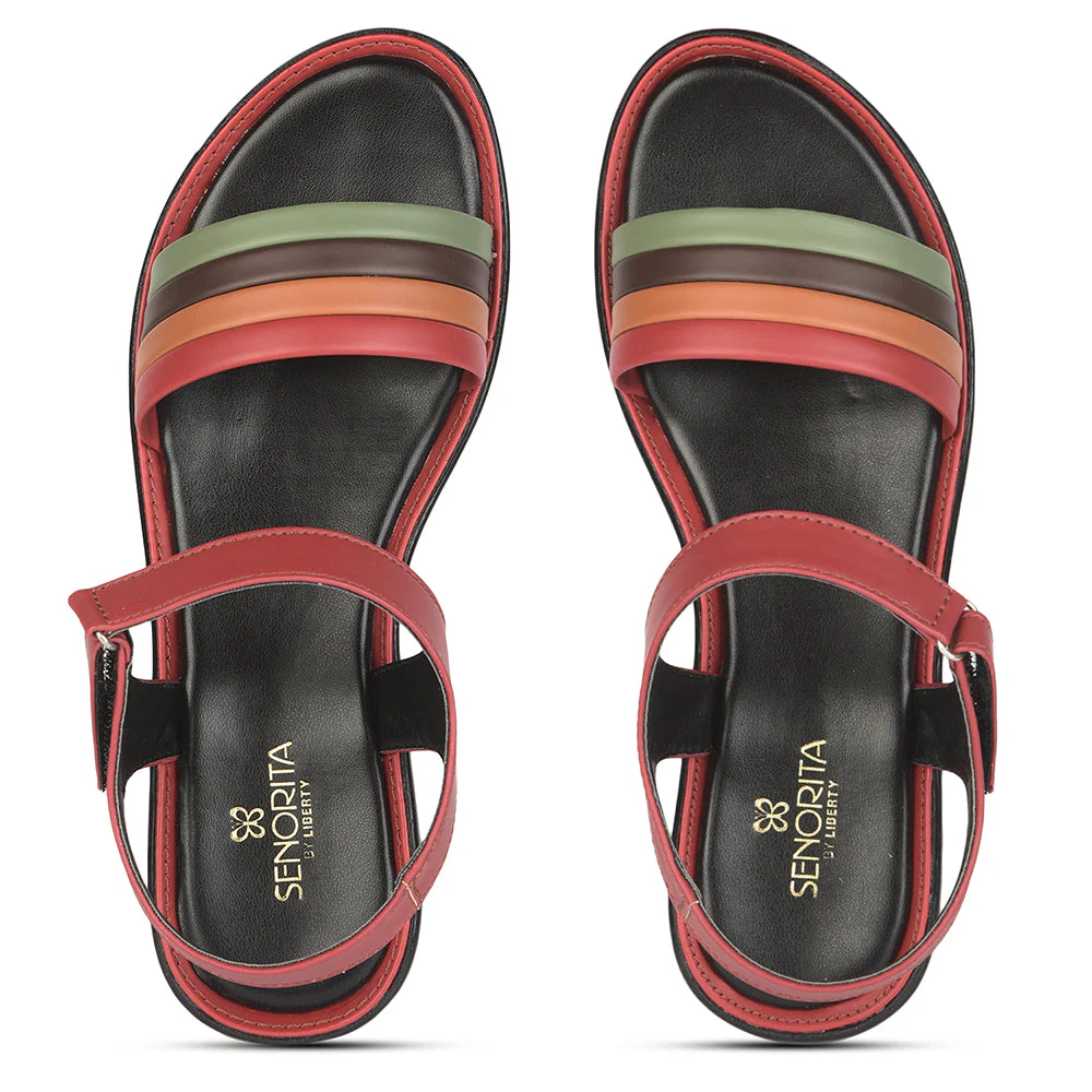 Senorita Casual (Red) Sandals For Women DZL-801 By Liberty - Image 6