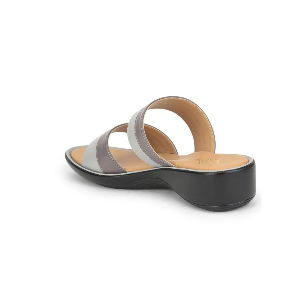 Senorita Casual Slippers For Ladies (Grey) DZL-870 By Liberty - Image 3