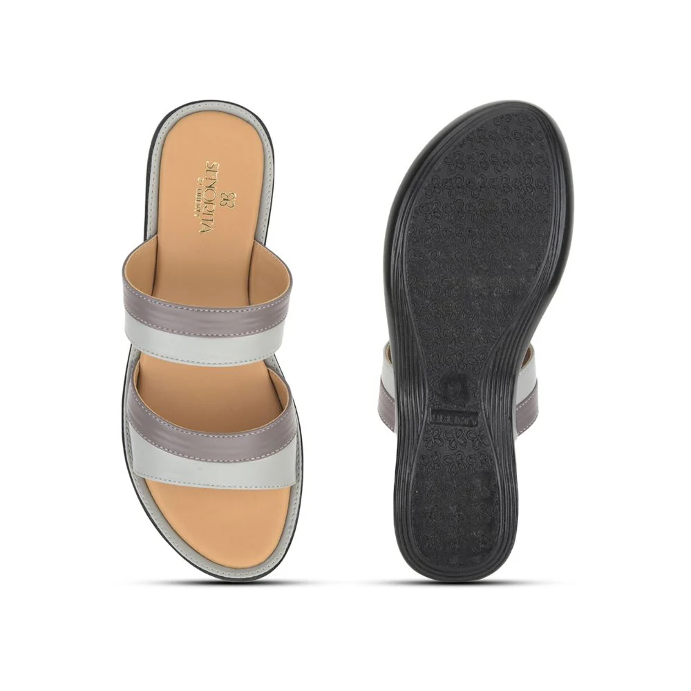 Senorita Casual Slippers For Ladies (Grey) DZL-870 By Liberty - Image 5