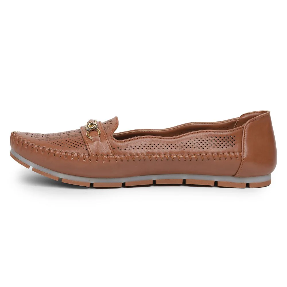 Senorita Casual (Tan) Ballerina Shoes For Ladies GIF-241 By Liberty - Image 3