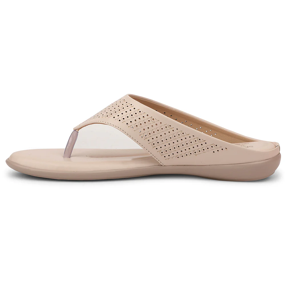 Senorita Cream Casual Slipper For Women AGL-101 By Liberty - Image 3