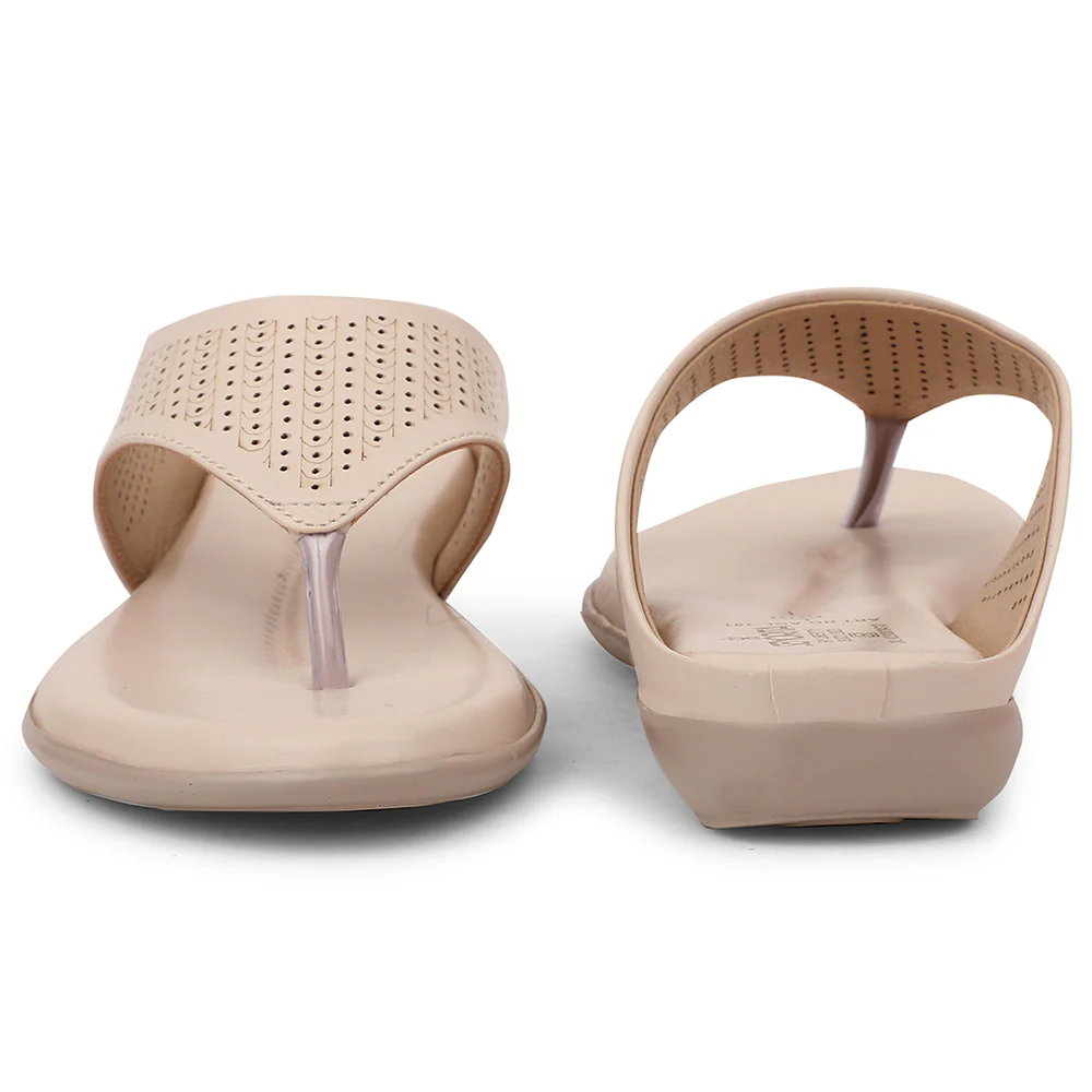 Senorita Cream Casual Slipper For Women AGL-101 By Liberty - Image 6