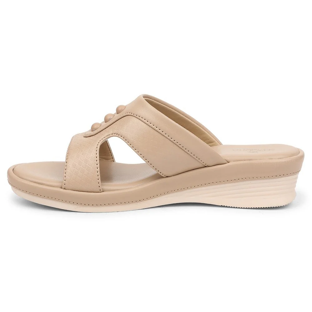 Senorita Cream Casual Slipper For Women SGL-2 By Liberty - Image 3