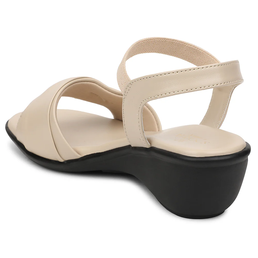 Senorita Cream Casual Wedge Heel Sandal For Women JFL-36 By Liberty - Image 5