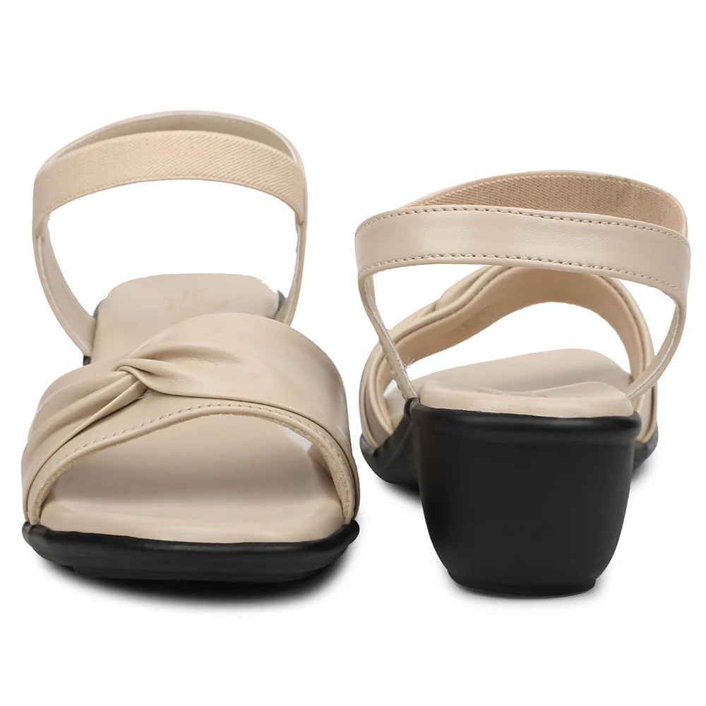 Senorita Cream Casual Wedge Heel Sandal For Women JFL-36 By Liberty - Image 6