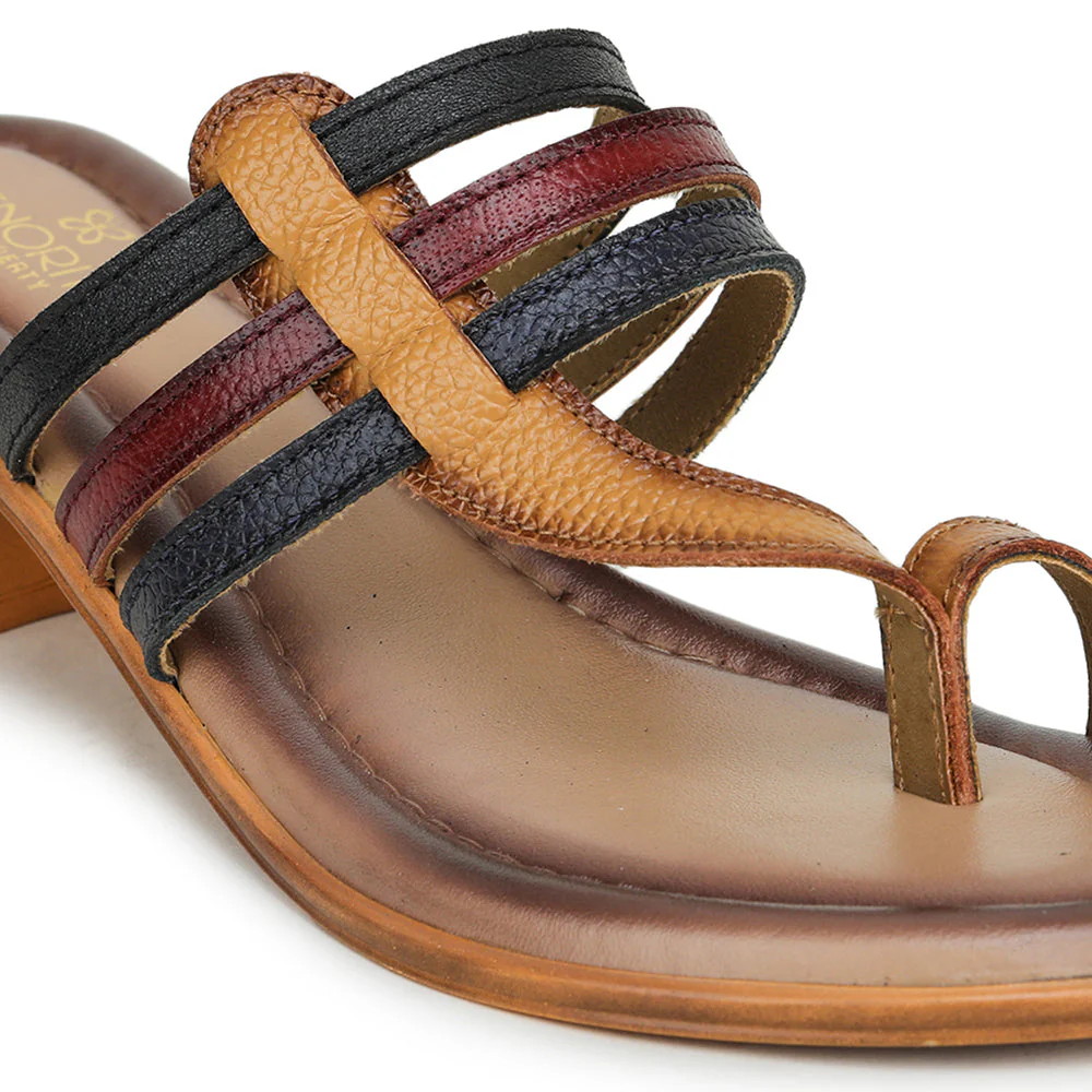 Senorita Ethnic (Beige) Sandals For Women MDL-26 By Liberty - Image 4