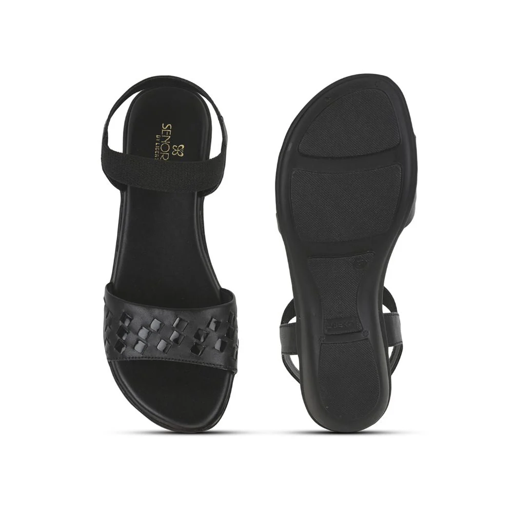 Senorita Ethnic Sandal For Ladies (Black) MDL-80 By Liberty - Image 4