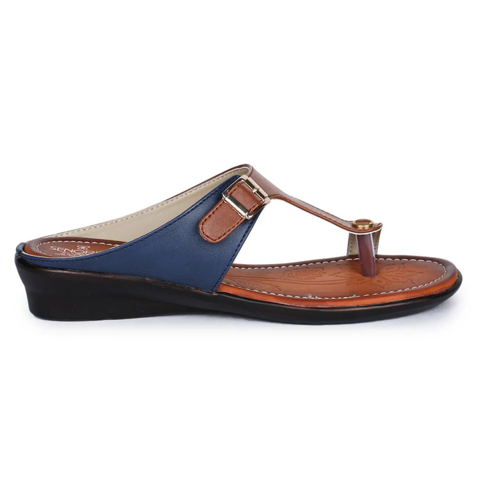 Senorita Ethnic Tan Toe Ring Slippers For Women D1-06 By Liberty - Image 2