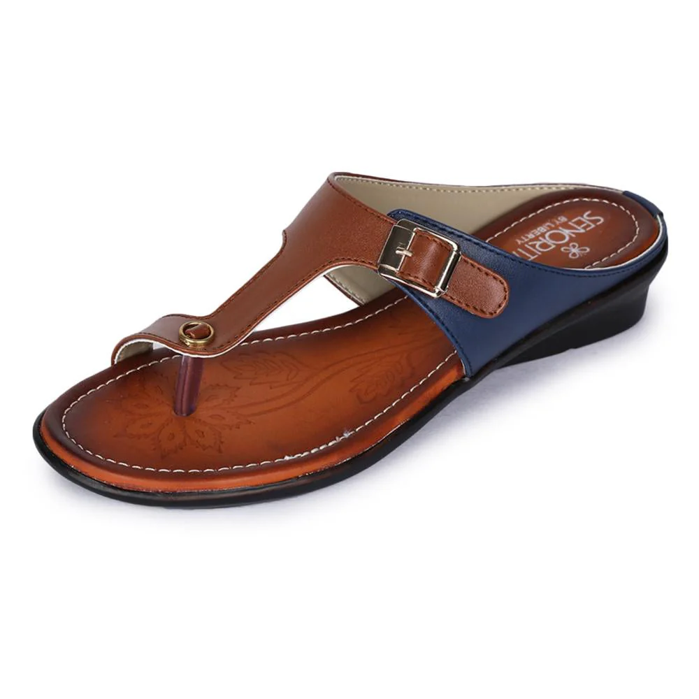 Senorita Ethnic Tan Toe Ring Slippers For Women D1-06 By Liberty - Image 7