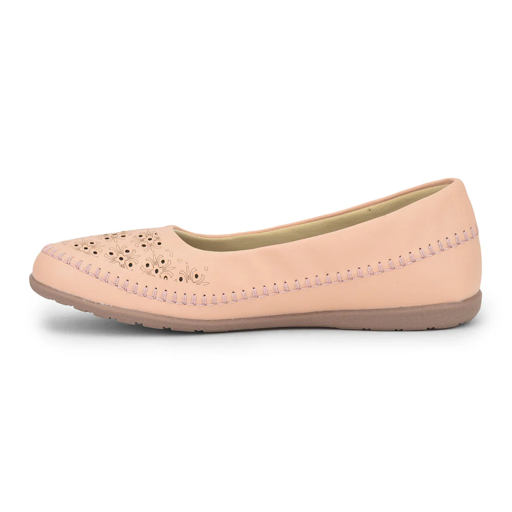 Senorita Fashion (Peach) Ballerina Shoes For Ladies LPM-122 By Liberty - Image 3