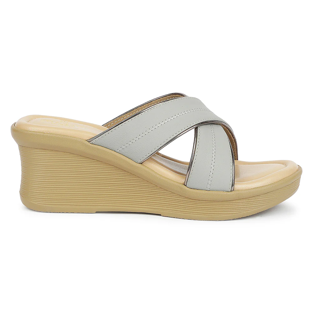 Senorita Grey Casual Wedge Heel Sandal for Women DLF-6 by Liberty - Image 2