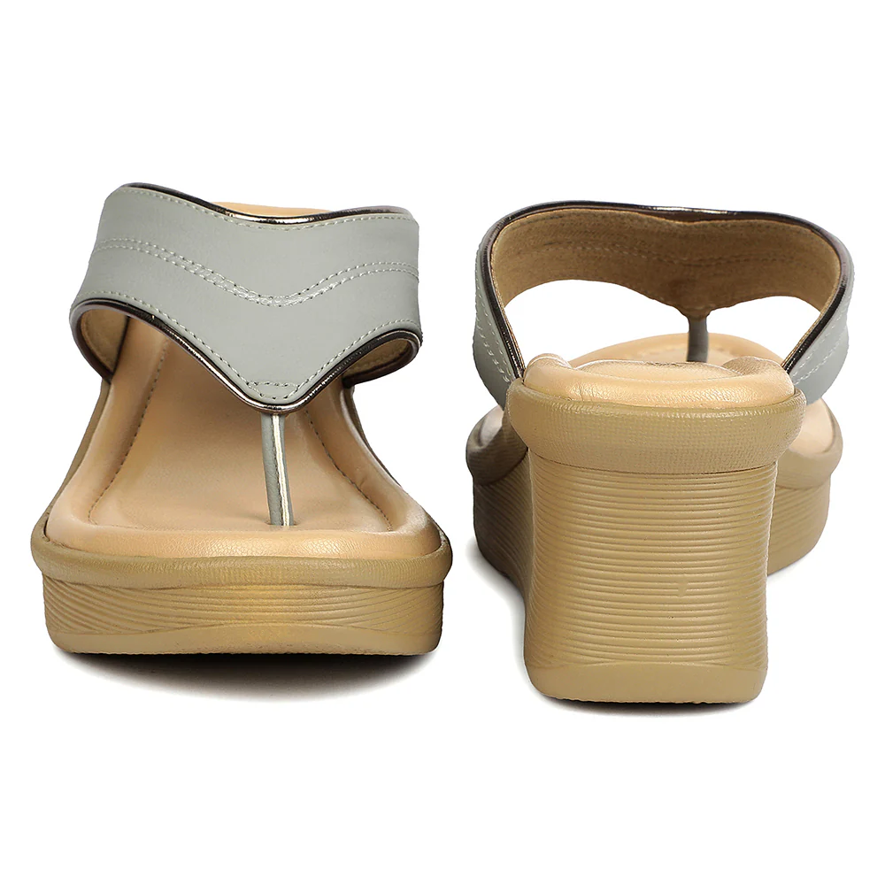 Senorita Grey Casual Wedge Heel Sandal for Women DLF-7 by Liberty - Image 6