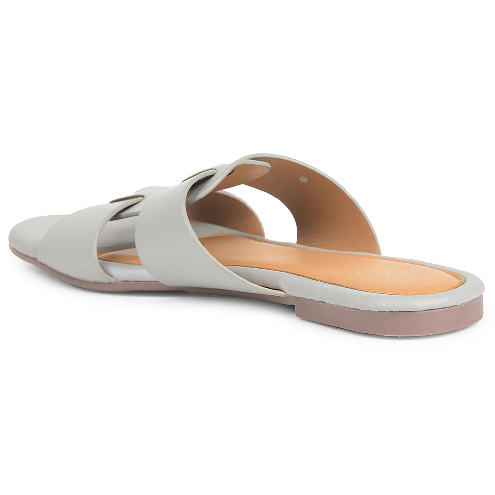 Senorita Light Grey Casual Flat Sandal For Women DFL-102 By Liberty - Image 5