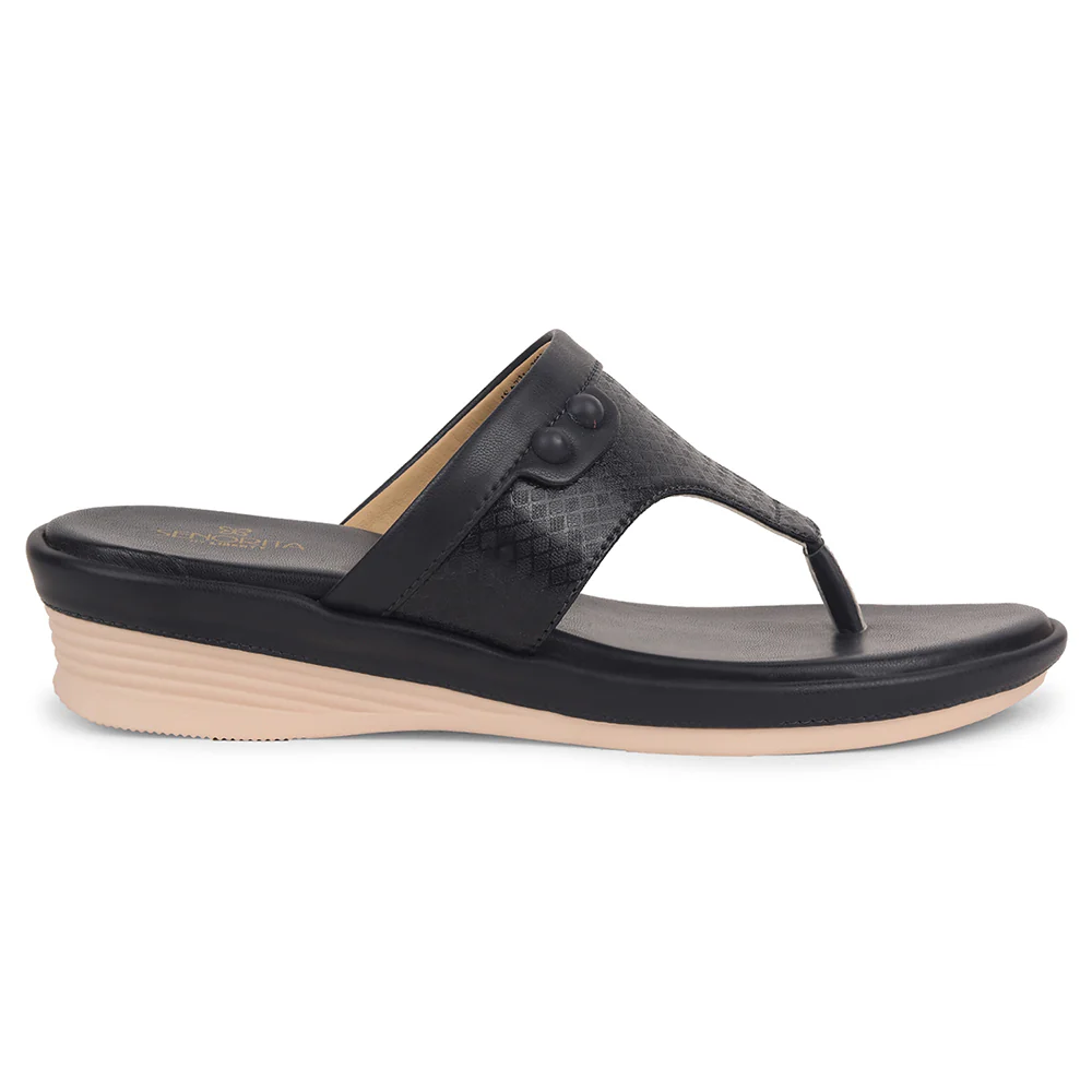Senorita Navy Blue Casual Wedge Heel Sandal For Women SGL-3 By Liberty - Image 2