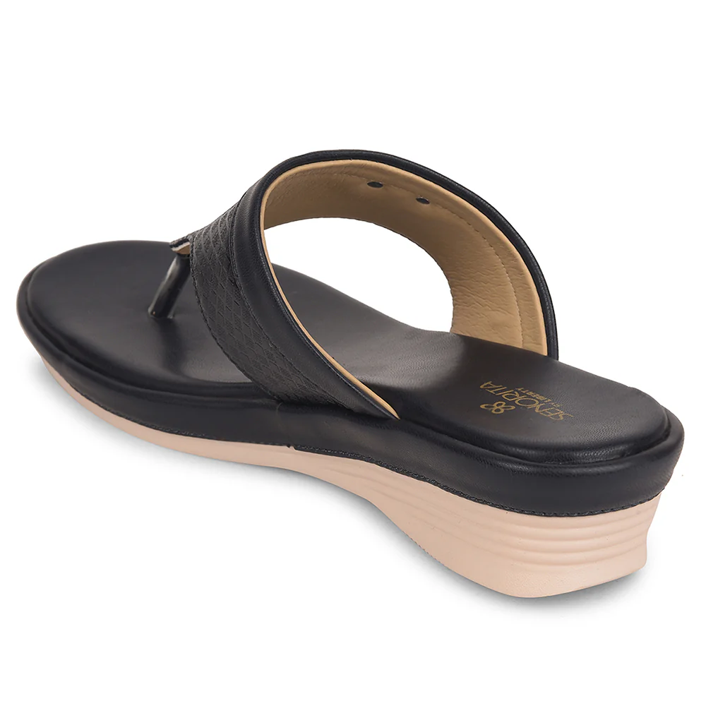 Senorita Navy Blue Casual Wedge Heel Sandal For Women SGL-3 By Liberty - Image 4