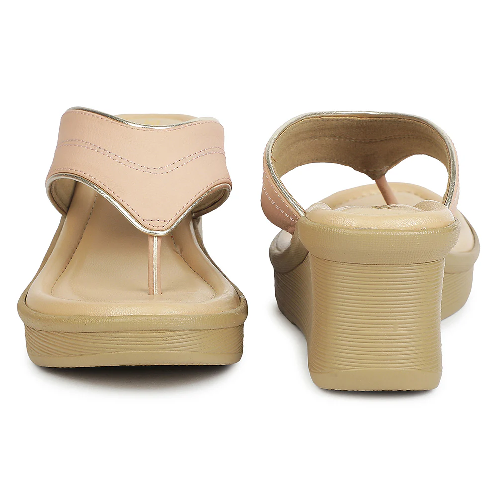 Senorita Peach Casual Wedge Heel Sandal for Women DLF-7 by Liberty - Image 6