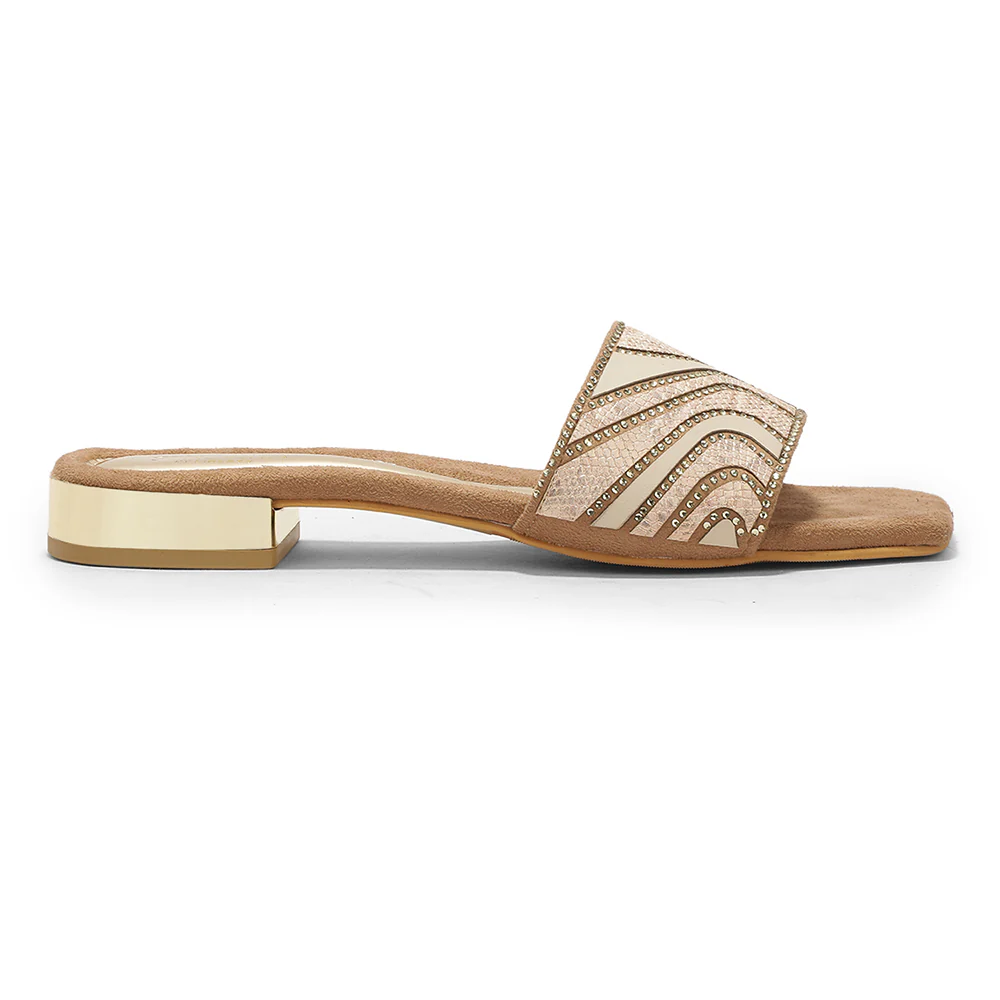 Senorita STY-153E Beige Casual Slip on Slippers for Women By Liberty - Image 3