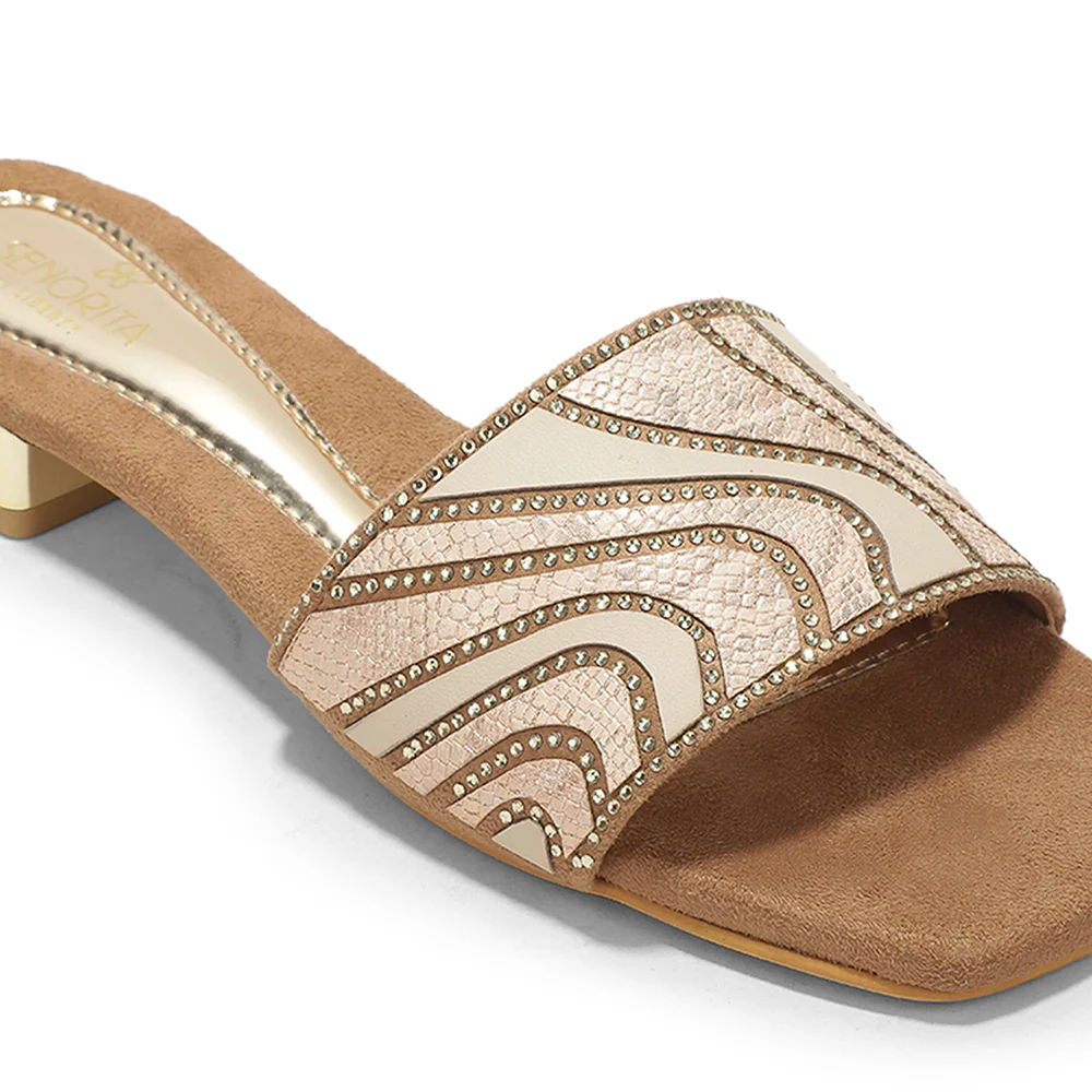 Senorita STY-153E Beige Casual Slip on Slippers for Women By Liberty - Image 6