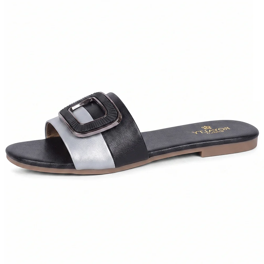 Senorita STY-172E Black Casual Slip on Slippers for Women by Liberty - Image 4