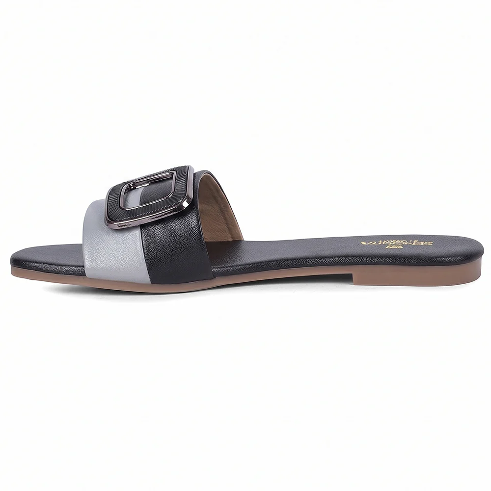 Senorita STY-172E Black Casual Slip on Slippers for Women by Liberty - Image 7