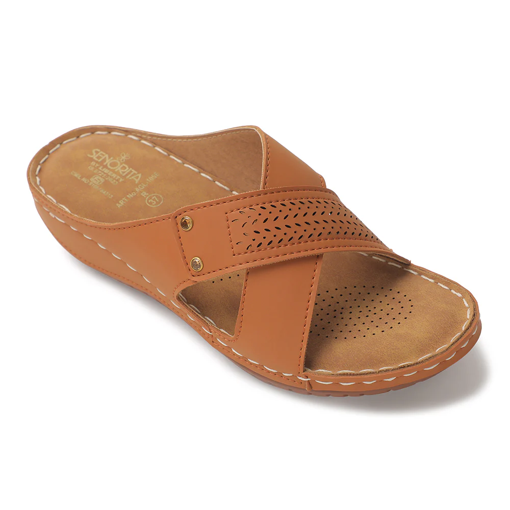 Senorita Tan Casual Slipper For Women AGL-105E By Liberty