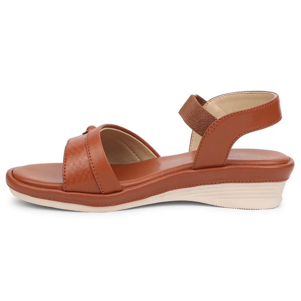 Senorita Tan Casual Wedge Heel Sandal For Women SGL-1 By Liberty - Image 3