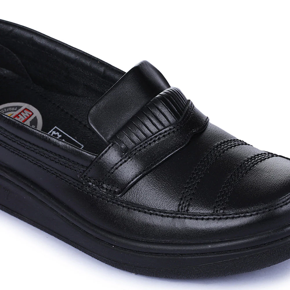 Warrior Black Formal Non Lacing Shoes For Men 2078-02 By Liberty - Image 5