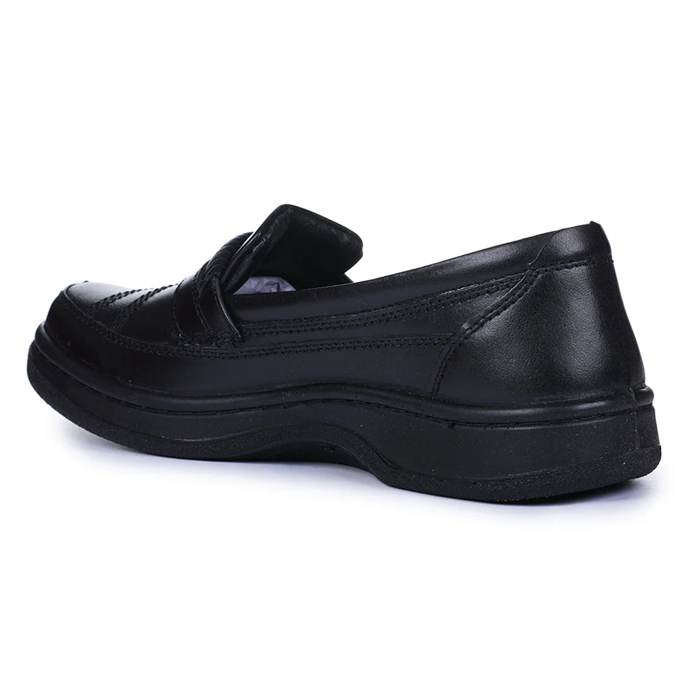 Warrior Black Formal Non Lacing Shoes For Men 2078-02 By Liberty - Image 7