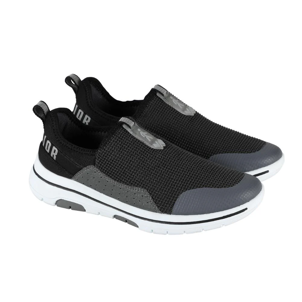 Warrior Grey Non-Lacing Casual Shoes For Men Easy Walk By Liberty - Image 4