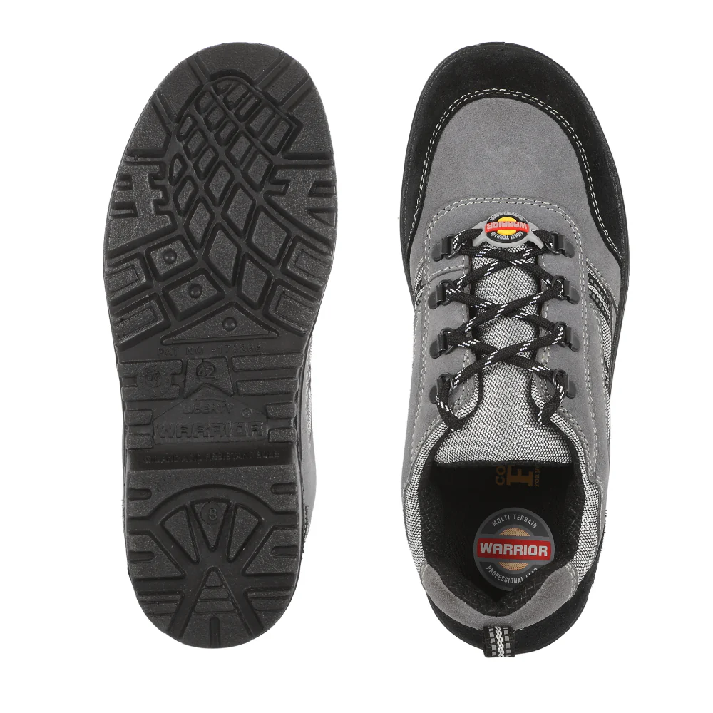 Warrior Grey Steel Toe Industrial Safety Shoe for Men 98-254 By Liberty - Image 6